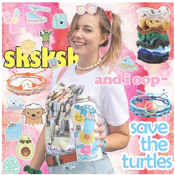 70pcs VSCO Girl Pack Set Scrunchie Sticker Shell - Picture 7 of 8